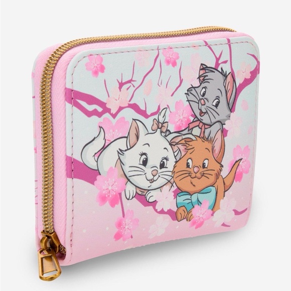 New Disney Loungefly The Aristocats Kittens Cherry Blossom Wallet - Picture 2 of 6